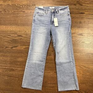 MoCo Boutique Tummy Control Jeans Womens 31/13 Blue Light Wash Kick Flare Denim